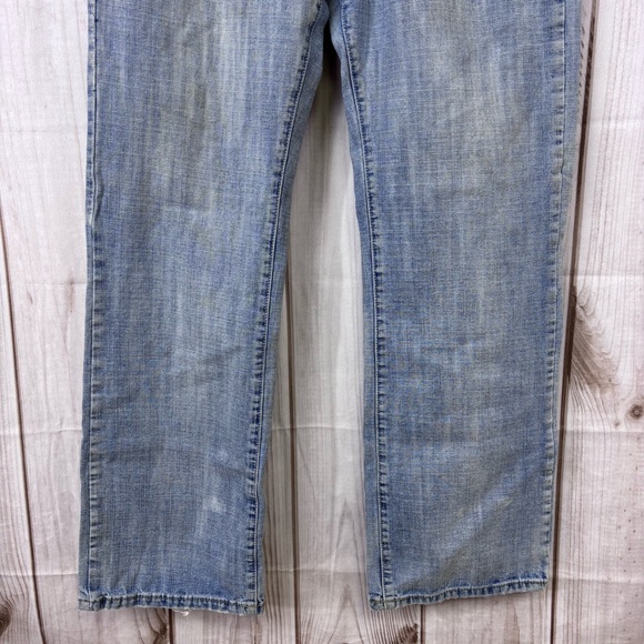 Flypaper Jeans Mens Light Wash Straight Leg Embroidered Skater Blue Size 32x34 - Picture 4 of 16